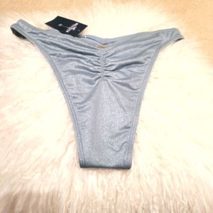 NWT Hollister Bikinni Bottom, Metalic Soft Blue, Women's Size M